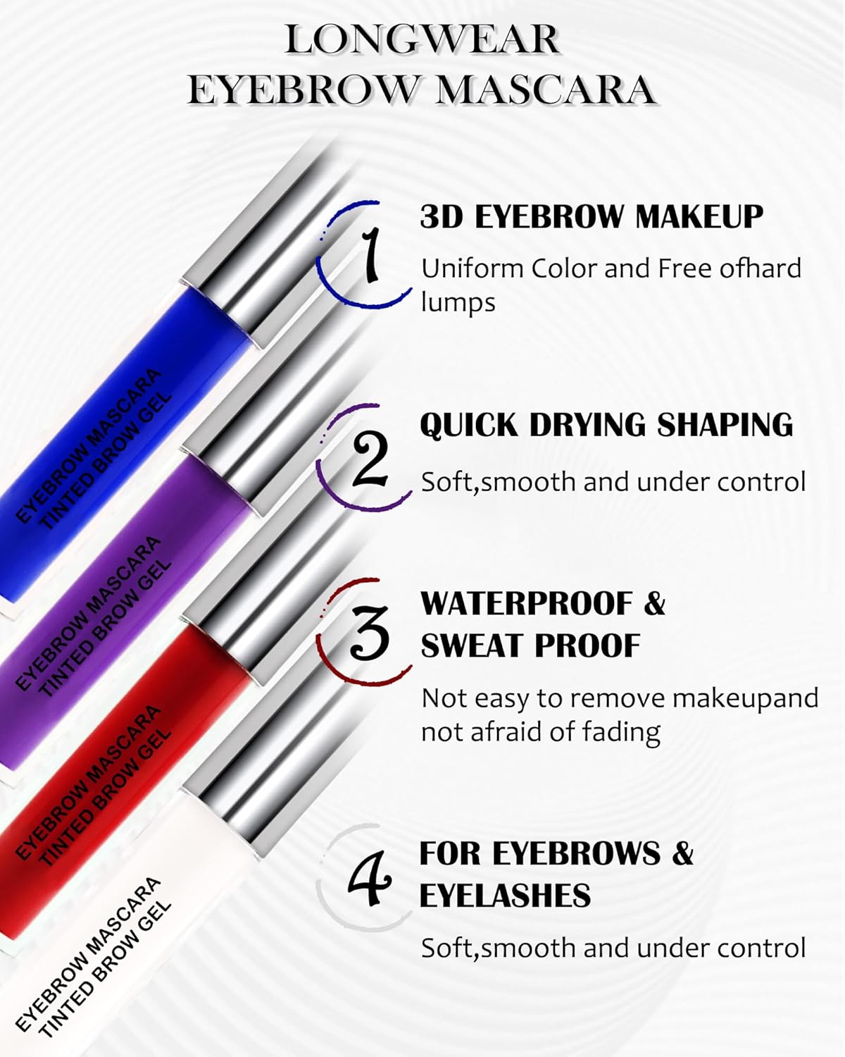 Tinted Eyebrow Mascara Gel- 1Pcs Long-lasting Waterproof Smudge-proof Blue Brow Glue Colored Liquid Mascara,Tinted Brow Filler Curling Mascara, Women's Day Eye Makeup Gift for Women Girl-07