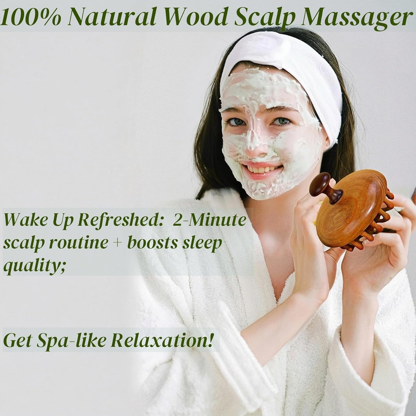 Sandalwood Scalp Massager | Manual Gua Sha Brush for Scalp Care & Relaxation | Portable Wooden Massager with Gift Pouch for Hair Growth & Stress Relief