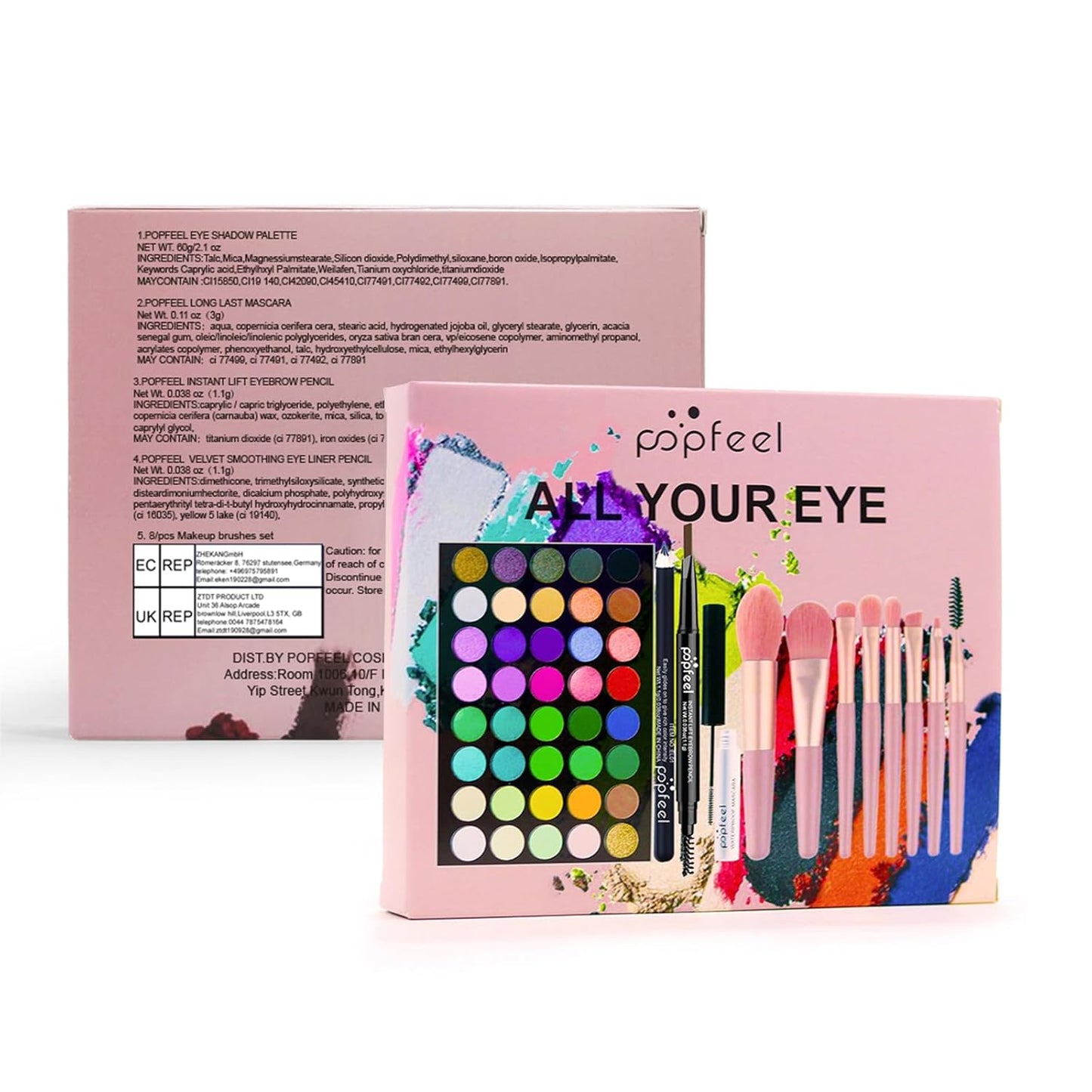 All in One Makeup Kit for Women Full Kit Girls Makeup Gift Sets Xmas Essential Bundle Include Eyeshadow Palette Lipstick Blush Concealer Eyeliner Mascara Foundation Brush Eyebrow Pencil