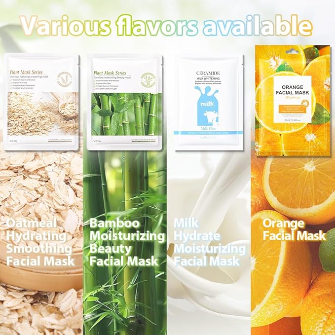 Kaely 12 Pack Variety Face Masks for Kids, Kids Face Mask Spa Day Kit Supplies, Spa Party Favors for Teens Girls Women, Sheet Facial Mask Skincare Gifts Set, Hydrating Nourish for All Skin Types, 02