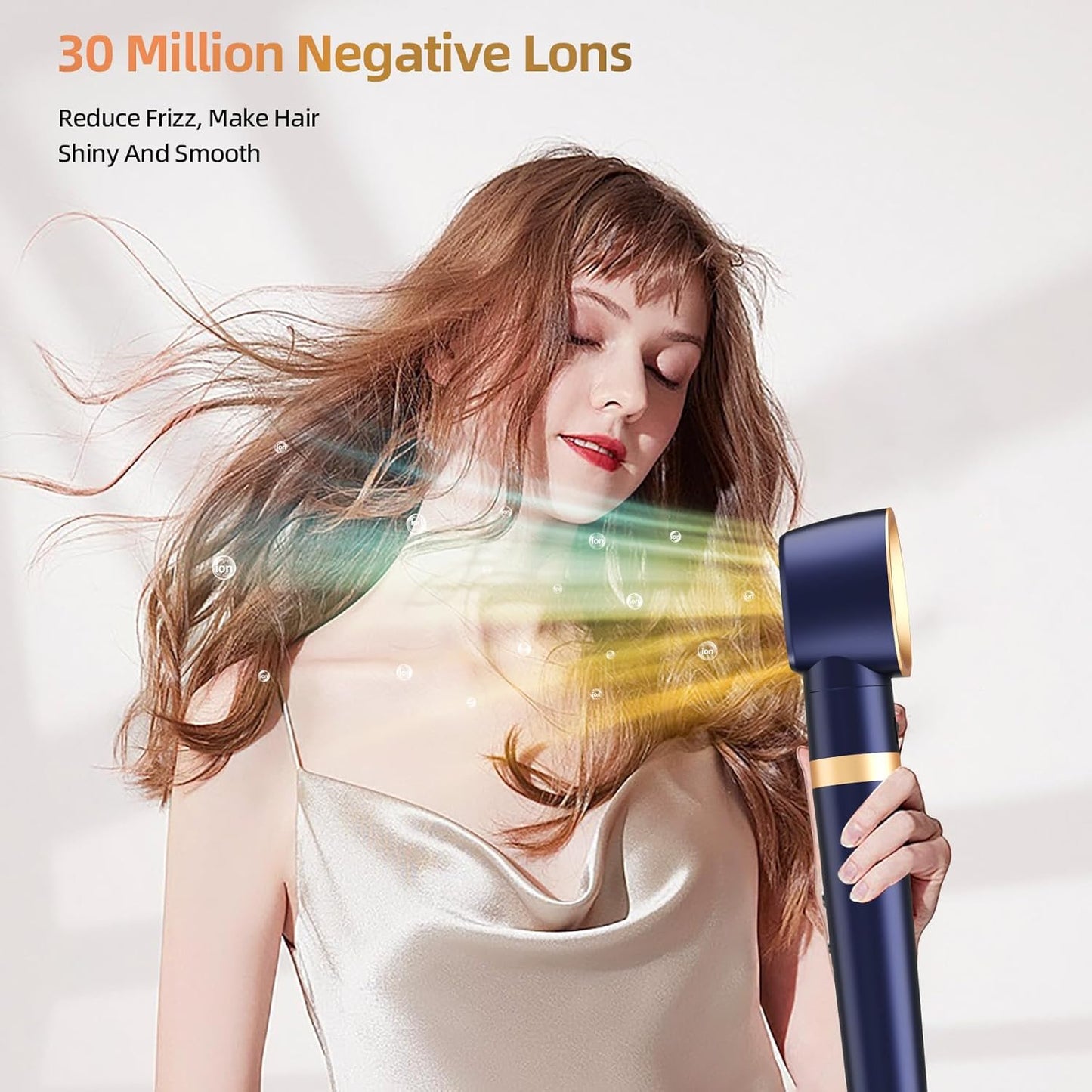 T-GOGO Hair Dryer Brush Professional: 6 in 1 Hot Air Hair Styler & Dryer Set, Powerful Hair Air Curling Iron High-Speed Negative Ionic Blow Dryer, Auto-Wrap, No Heat Damage (Dark Blue)