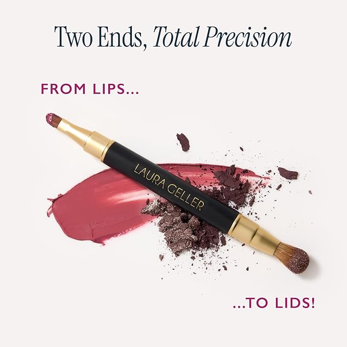 LAURA GELLER NEW YORK Cosmetic Professional Makeup Brushes - Cruelty-Free - 22 Dual-Ended Lip + Eyeshadow Brush