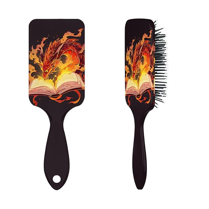 Hair Brush for Boys Girls - Detangler Brush for Wet Dry Thin Straight Curly Detangling Comb - Anti Static Magic Fiery Dragon Detangling Comb for Shiny Hair