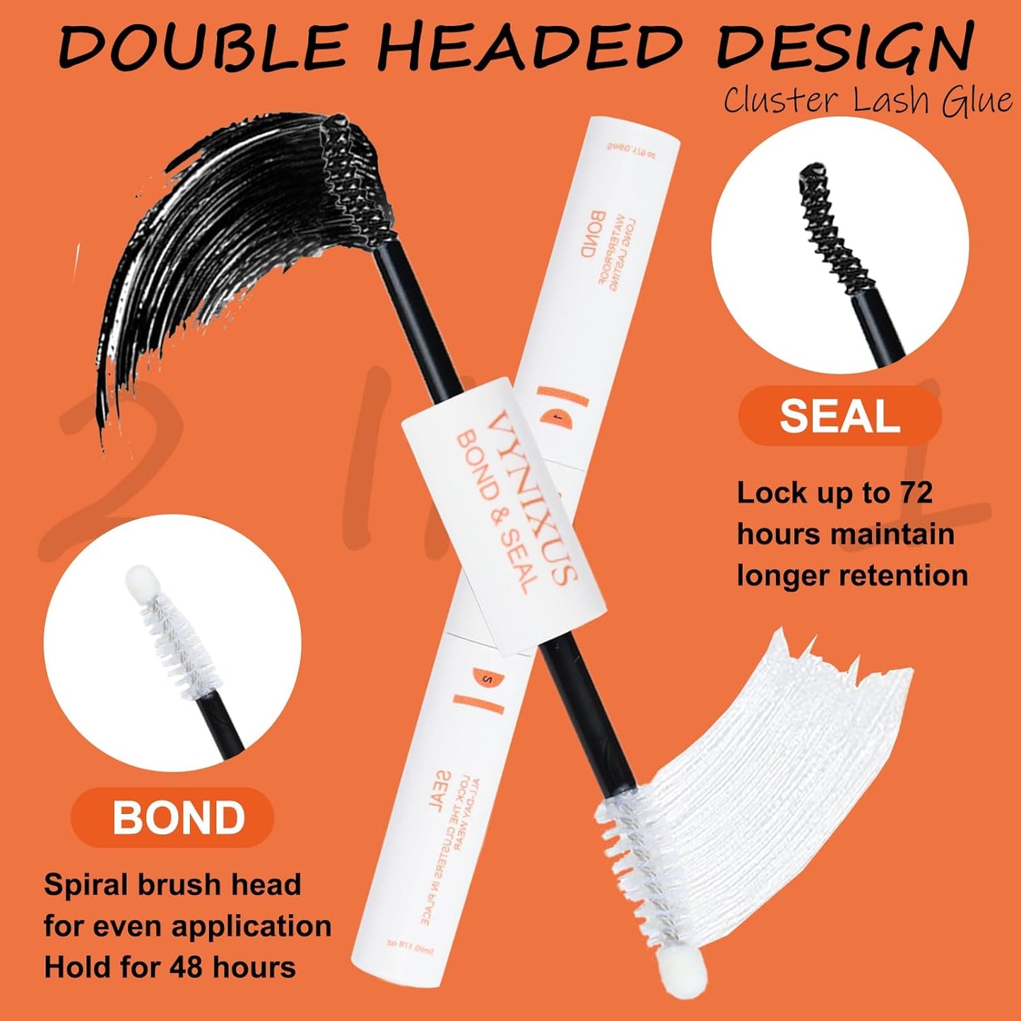 Lash Bond and Seal Waterproof 3-IN-1 Lash Remover for Lash Extensions Lash Glue for Eyelash Clusters DIY Eyelash Extension Remover Lash Cluster Glue Kit Eyelash Remover 15ml (Black)