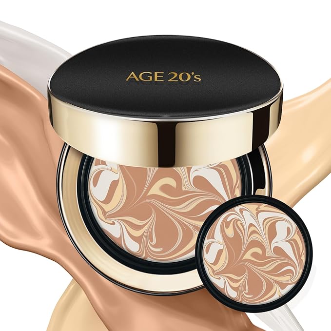AGE20'S Signature Essence Pact SPF 50+ | Pack of 1 | 23W BEIGE | Cream Foundation, Dewy Finish, Natural Coverage | Korean Cushion Foundation