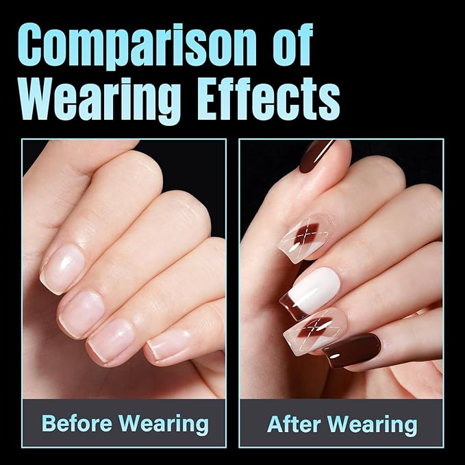 TOMICCA Short Square Nail Tips, 240Pcs Half Matte Press on Full Cover Acrylic Nails, 12 Sizes Soft Acrylic Fake Nail Tips for Nail Extension Art Home DIY Nail Salon