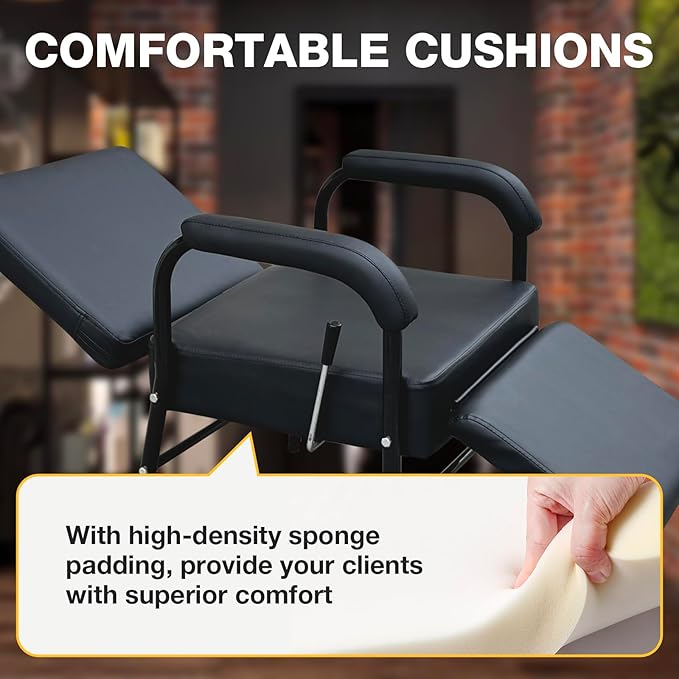 Reclining Shampoo Chairs Adjustable Height Shampoo Chairs for Salon Barber Chair Hair Stylist Chair Recline Salon Chair Spa Beauty Equipment for Hair Stylists, Tattoo Artists, Cosmetologists