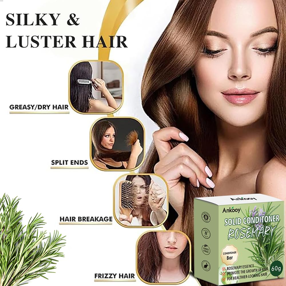 2 Pack Rosemary Oil Shampoo Bar and Conditioner Set–Natural Hair Bar Soap & for for Men and Women,Strengthens,Thickens,and Controls Oil with Organic Rosemary,Supports Scalp Health & Reduces Hair Loss.