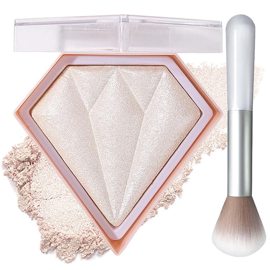Face Glitter Blush Shimmer Waterproof Highlighter Blusher Powder,Facial Contour Corrector Long Lasting Glitter Illuminator Highlighter Palette Shimmer Highlight Makeup Palette(01#)