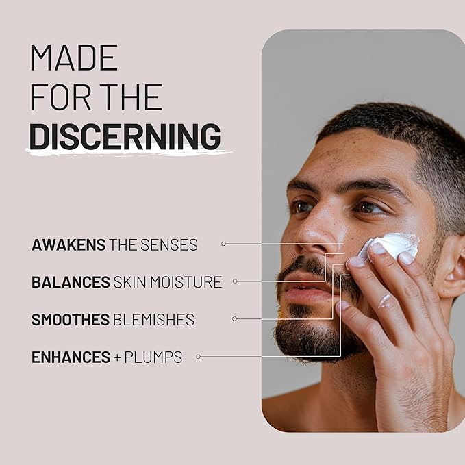 ZOUSZ Black Oud Mens Face Moisturizer – Hydrating & Soothing Mens Face Lotion with Aloe Vera & Hyaluronic Acid – Plumping Daily Facial Cream Skin Care for Men – 50ml