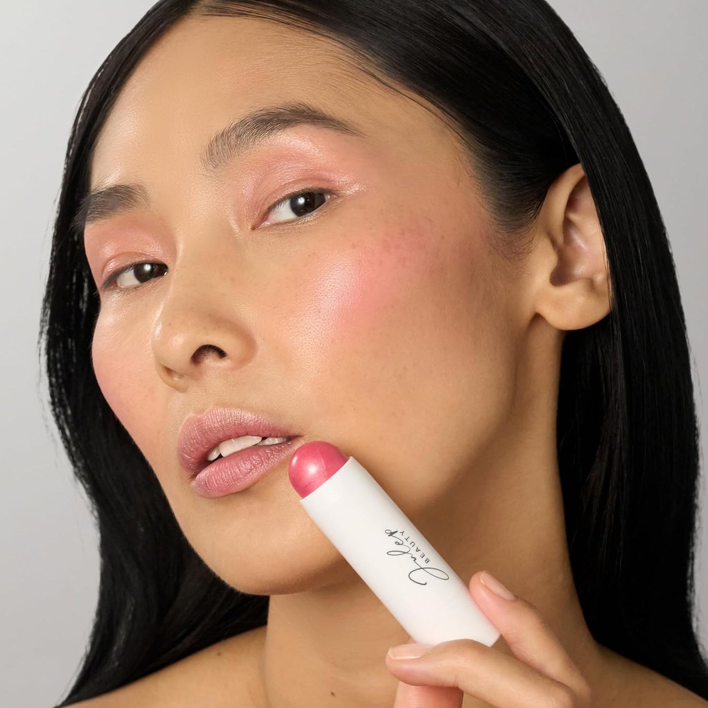 Julep Skip The Brush Cream to Powder Blush Stick - Peony Pink - Blendable and Buildable Color - 2-in-1 Blush and Lip Makeup Stick