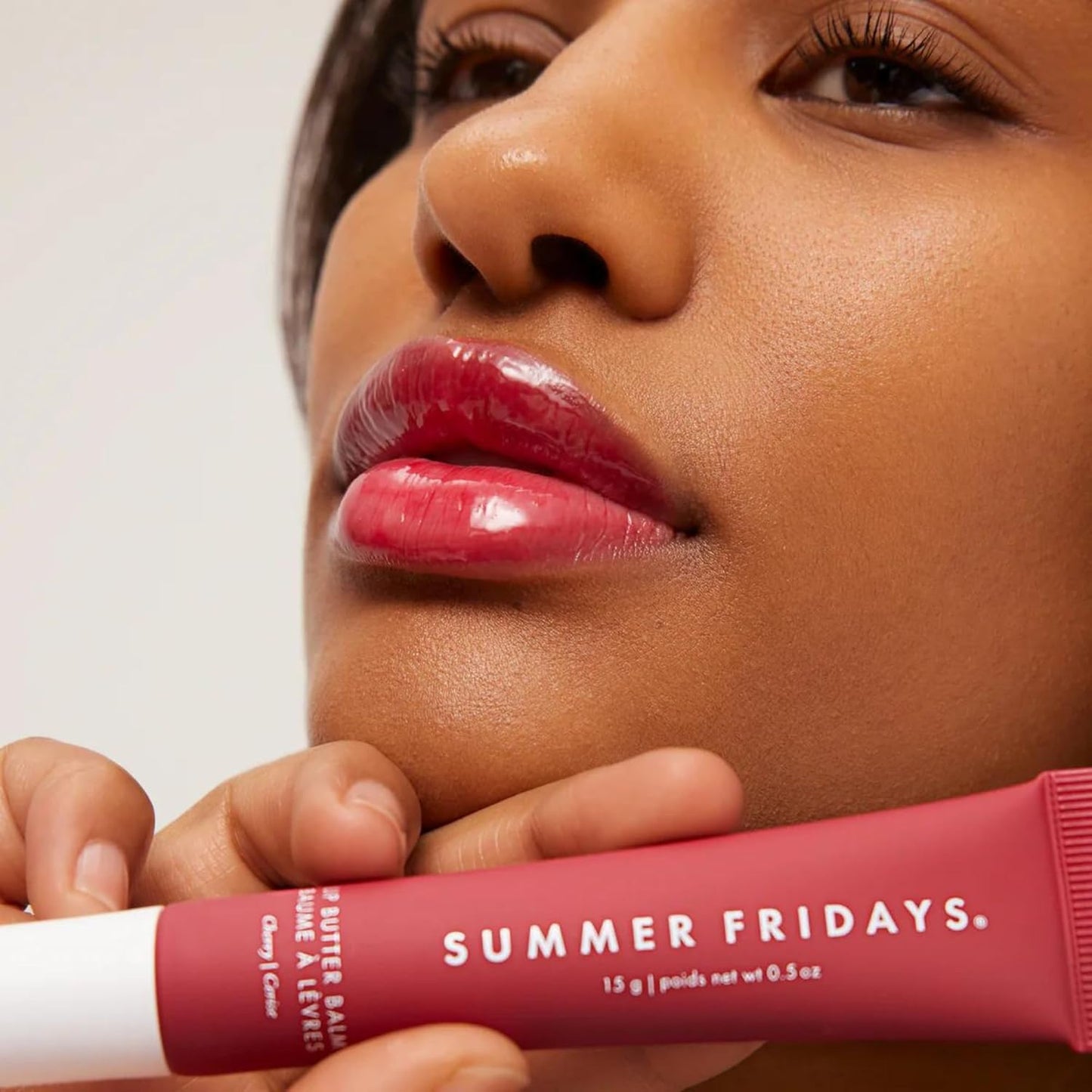 Summer Fridays Tinted Lip Butter Balm - Conditioning Vegan Lip Balm for Instant Moisture, Shine & Hydration - Sheer-Tinted, Soothing Skincare - Cherry (.5 Oz)