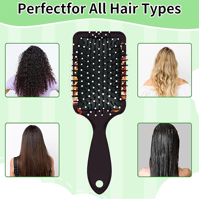 Hair Brush for Boys Girls - Detangler Brush for Wet Dry Thin Straight Curly Detangling Comb - Anti Static Magic Fiery Dragon Detangling Comb for Shiny Hair