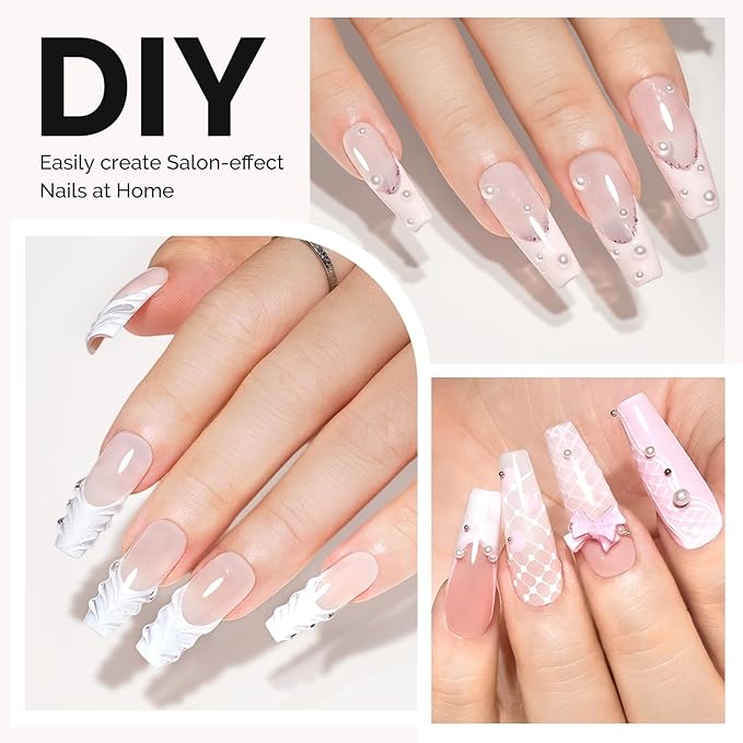 MelodySusie Long Coffin X Nail Tips - 600Pcs 15 Sizes Clear Acrylic, Half Matte Full Cover Press on Nails for DIY Extension & Salon Use, Pre-Shaped for Long-Lasting Manicure