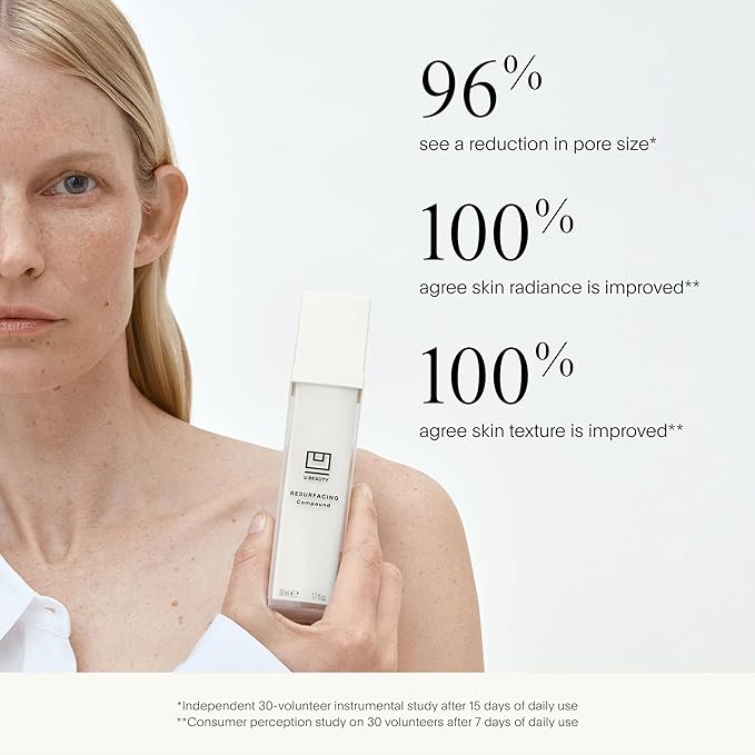 U Beauty Resurfacing Compound - Anti-Aging Daily Serum with Mandelic Acid, a Gentle Blend of Exfoliants, Retinol + Vitamin C for Smoother, Brighter, & Revitalized-Looking Skin - 1.7 fl oz