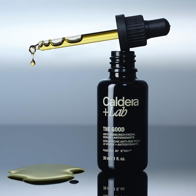 Caldera + Lab The Good | Men's Organic Moisturizing Face Serum for Dry, Sensitive, & Normal Skin – Vegan, Natural & Antioxidant Packed Skincare Facial Oil