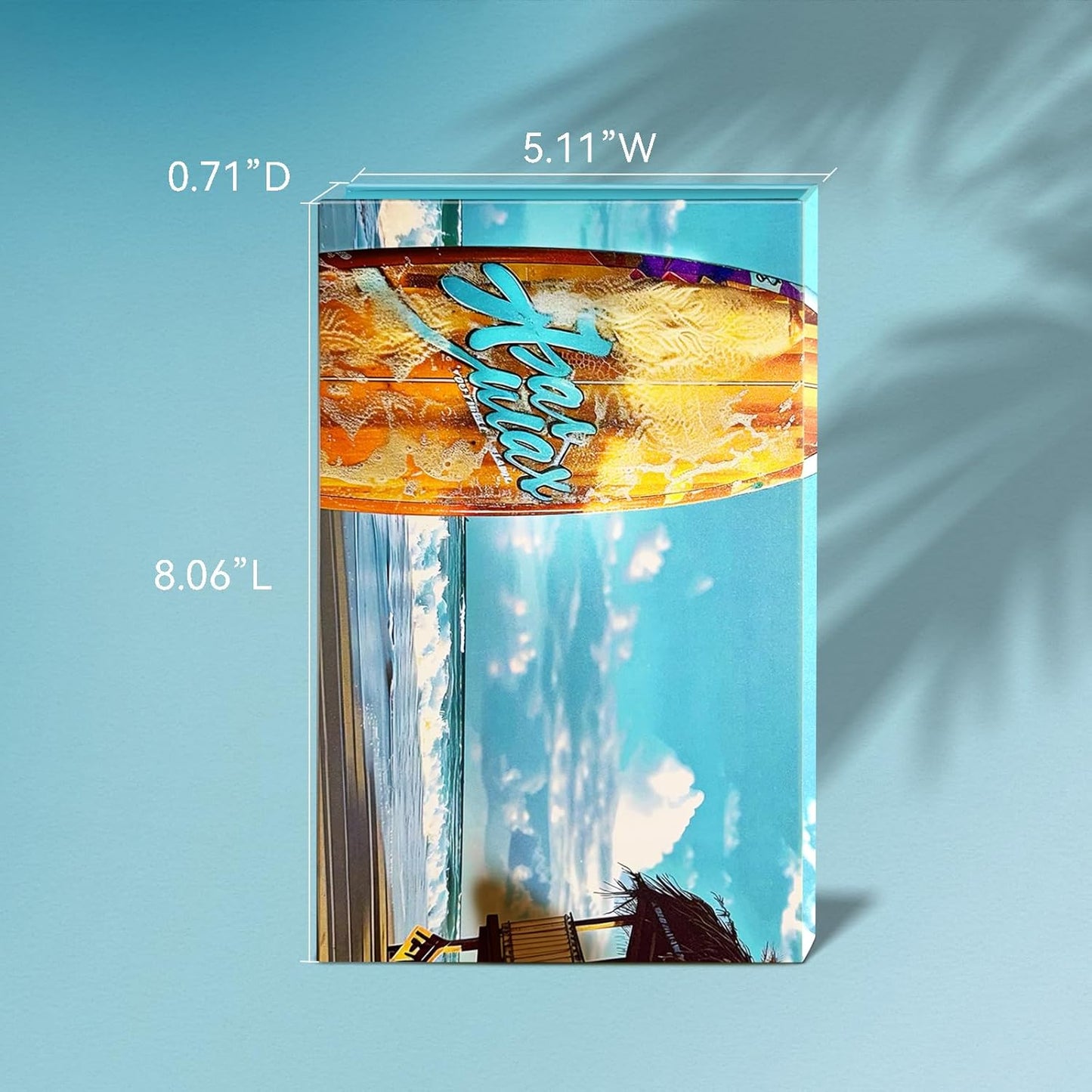 Empty Magnetic Makeup Palette, DIY Eyeshadow Pans Organizer With Mirror Inside, Frosted Finish Embossed Art Paper Makeup Organizer (Summer Day)