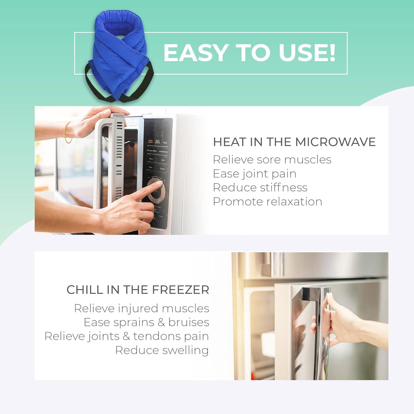 Microwavable Heating Pads for Lower Back, Neck, and Shoulder Pain Relief - Moist Microwave Heating Pad for Muscles and Joints - Microwave Hot Pack Heat Pad for Cramps -2 Heat Pack Blue-Lavender Scent