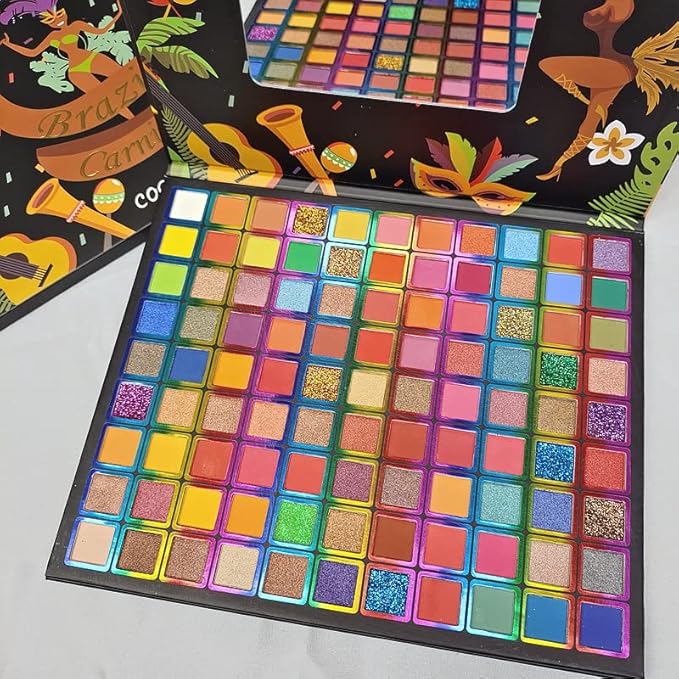 99 Colors Eyeshadow Palette, Rainbow Colors Makeup Eyeshadow Palette, Professional High Pigmented Matte Glitter Makeup Pallet, Waterproof Long Lasting Colorful Eye Shadow Powder