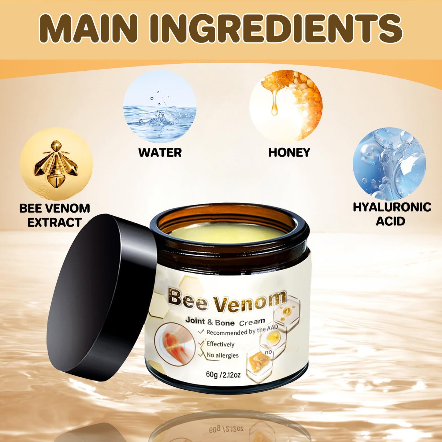 2 PCS Bee Venom Arthritis Cream, Bee Venom Advanced Joint Cream, Bee Venom Joint Relief Cream, Suitable for Back, Neck, Hands, Foot Joints, Etc
