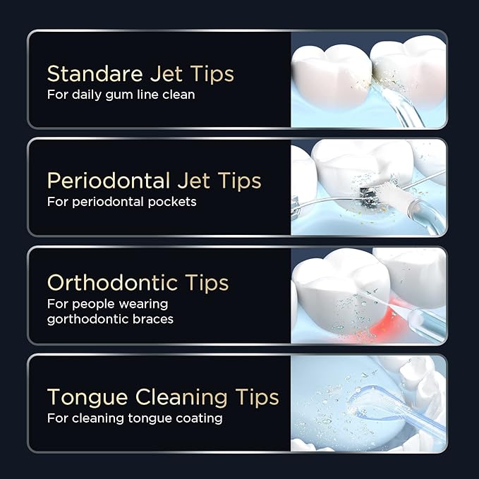 Water Flosser [ Mini Cordless Portable ] Oral Irrigator Water Teeth Cleaner Pick, Telescopic Water Tank, 3 Modes & IPX7 Waterproof, Home & Travel Water Floss for Teeth, Braces Bridges Care (Black)