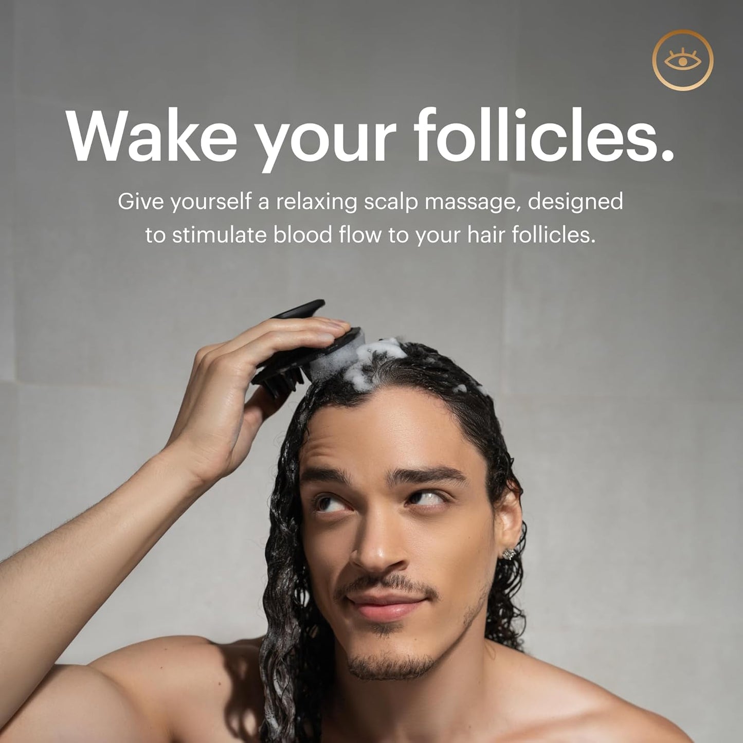 MANSCAPED® The Scalp Buffer Men’s Silicone Head Scrubber – Premium Cleansing & Exfoliating Hair Brush, Ergonomic Handheld Design for Gentle Scalp Massage (1-Pack)