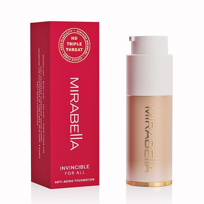 MIRABELLA - Invincible for All HD Liquid Foundation, Moisturizing Face Products for All Skin Types, Full-Coverage Lightweight Foundation Makeup, Moisturizing & Hydrating Beauty Care, Medium M130