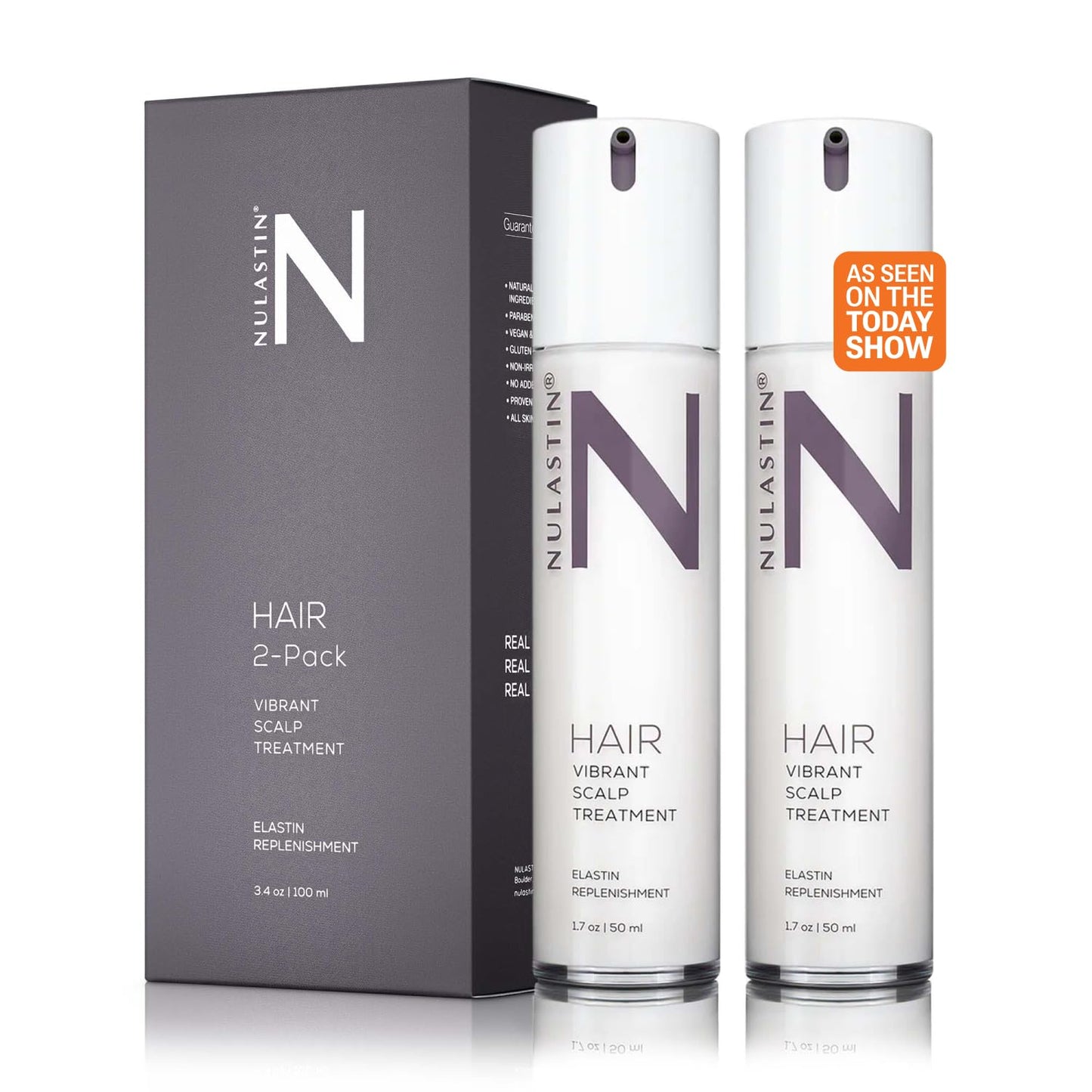 NULASTIN Hair Serum - HAIR Vibrant Scalp Treatment - Promote Scalp Care & Thicker Looking Volume in Thinning Hair - With Keratin & Peptides to Help Minimize Visible Shedding (2 Count, 1.7 Oz Each)
