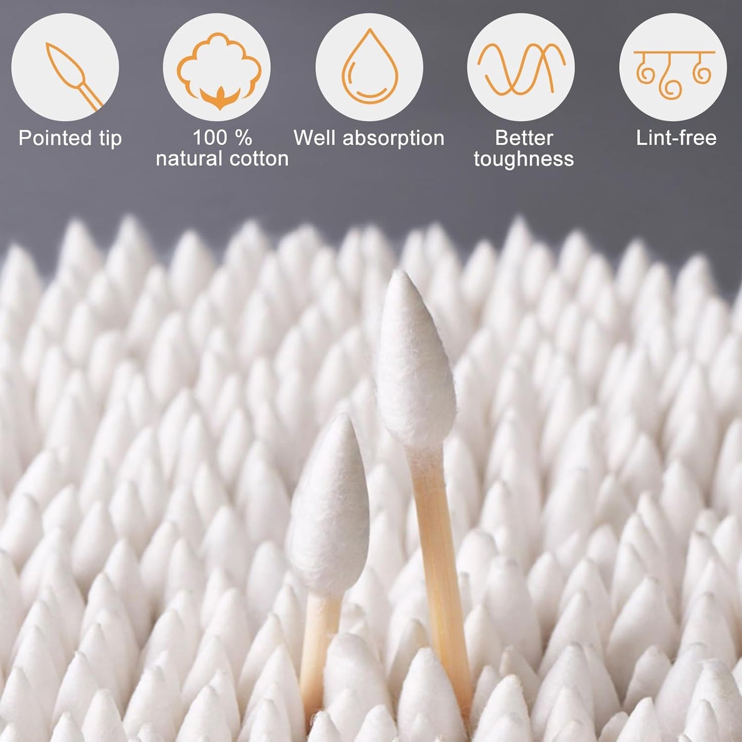 eyxformula 500 Count Pointed Tip Cotton Swabs - Double Precision Tips with Bamboo Sticks - Pointy Cotton Swabs for Makeup & Nail Polish Touch-ups, Cosmetic Application, Art & Crafts, Detailed Cleaning