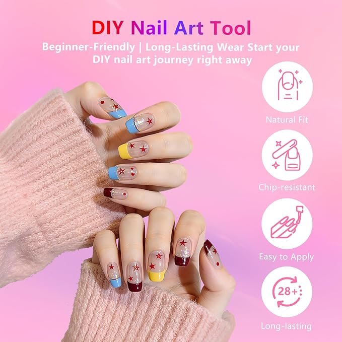 BETE Long Stiletto Nail Tips, 544Pcs 16 Sizes, Clear Acrylic Full Cover False Nails, Pre-Shaped, Strong & Thicker, Long Lasting Press on Nails for DIY at Home & Salon