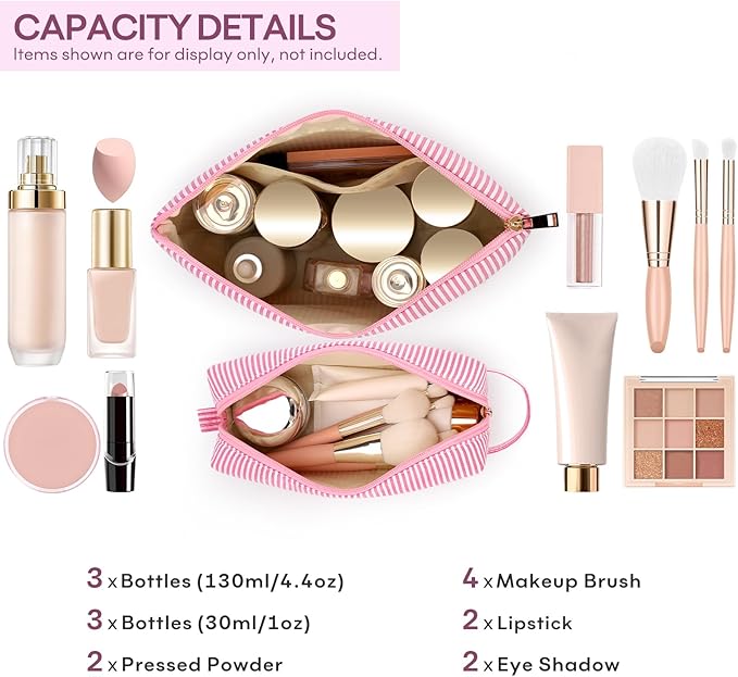 Valentine's Day Gifts for Teen Girls Women Girlfriend - 2PCS Gifted Box Makeup Bags - Cosmetic Bag for Travel Toiletry - 11 12 13 14 15 16 Years Old Teen Girl Gifts Trendy Stuff Teacher Gift - Pink A