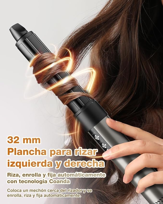 7MAGIC Hair Dryer Brush & 6 in 1 Hair Styler, Silver, 110 Volts, 1200 Watts, Ionic Technology, Fast Drying, Multi Styler for Straight, Wavy, Curly, and Coily Hair