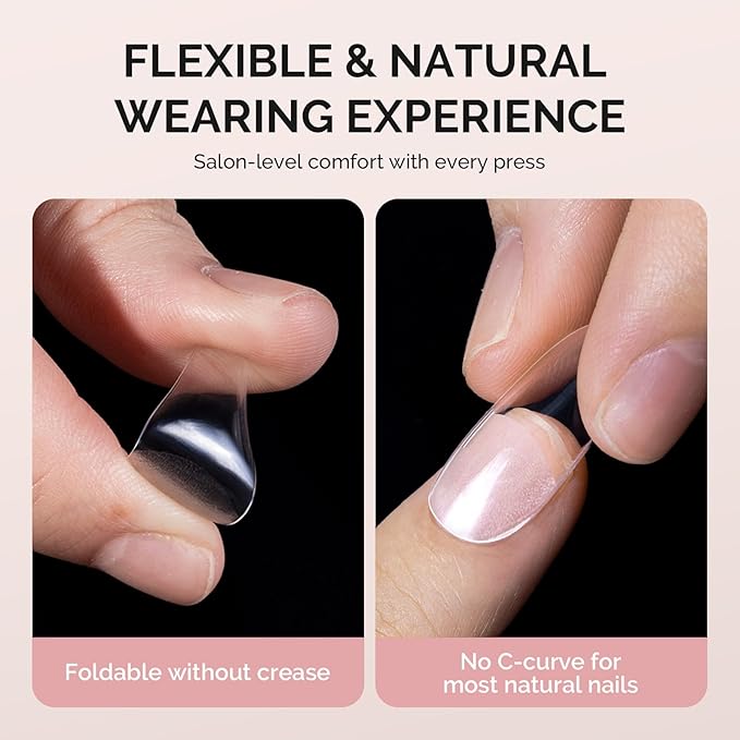 MelodySusie Long Coffin X Nail Tips - 600Pcs 15 Sizes Clear Acrylic, Half Matte Full Cover Press on Nails for DIY Extension & Salon Use, Pre-Shaped for Long-Lasting Manicure