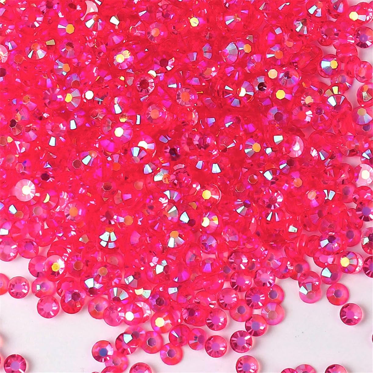 1000 Pieces SS20 5mm Flatback Rhinestones AB Clear Round Gems Crystals for Nail Art DIY Crafts Clothes Shoes Bags （Transparent Light Rose Red AB）