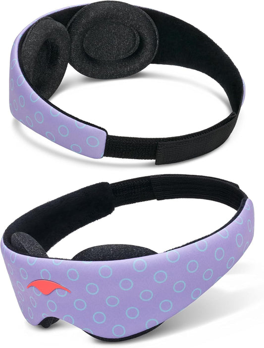 Manta Kids Sleep Mask - Comfy & Cute Blackout Sleeping Mask with Adjustable Eye Cups, Soft & Breathable Machine Washable Kids Eye Mask for Girls, Boys, Toddler Aged 6+ (Periwinkle)