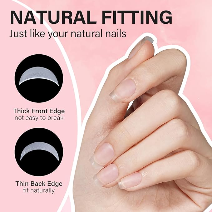 AILLSA Extra Short Coffin Gel Nail Kit 240pcs Full Nail Tips with 2 In 1 Nail Glue Base Top Coat Nail Dehydrator U v Led Lamp, Gel Extension Nail Kit for Beginners Home Salon