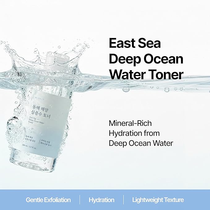 East Sea Deep Ocean Water Toner | Calming, Gentle Exfoliator, Deep Sea Water for Hydrating, Soft Finish, Korean Facial Toner & Astringent for Men and Women (200ml / 6.7 fl. oz.)