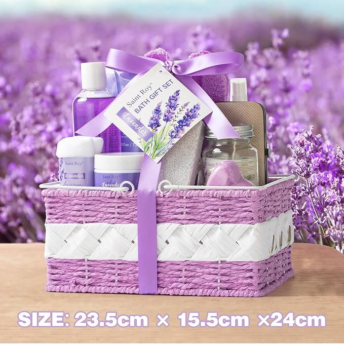 Valentines Day Gifts Spa Gifts for Women Bath and Body Lavender Gift Set, Spa Gift Basket for Self Care, Relaxing Bath Sets for Mom, Grandma, Girlfriend, Sister, Friends, Gifts for Women