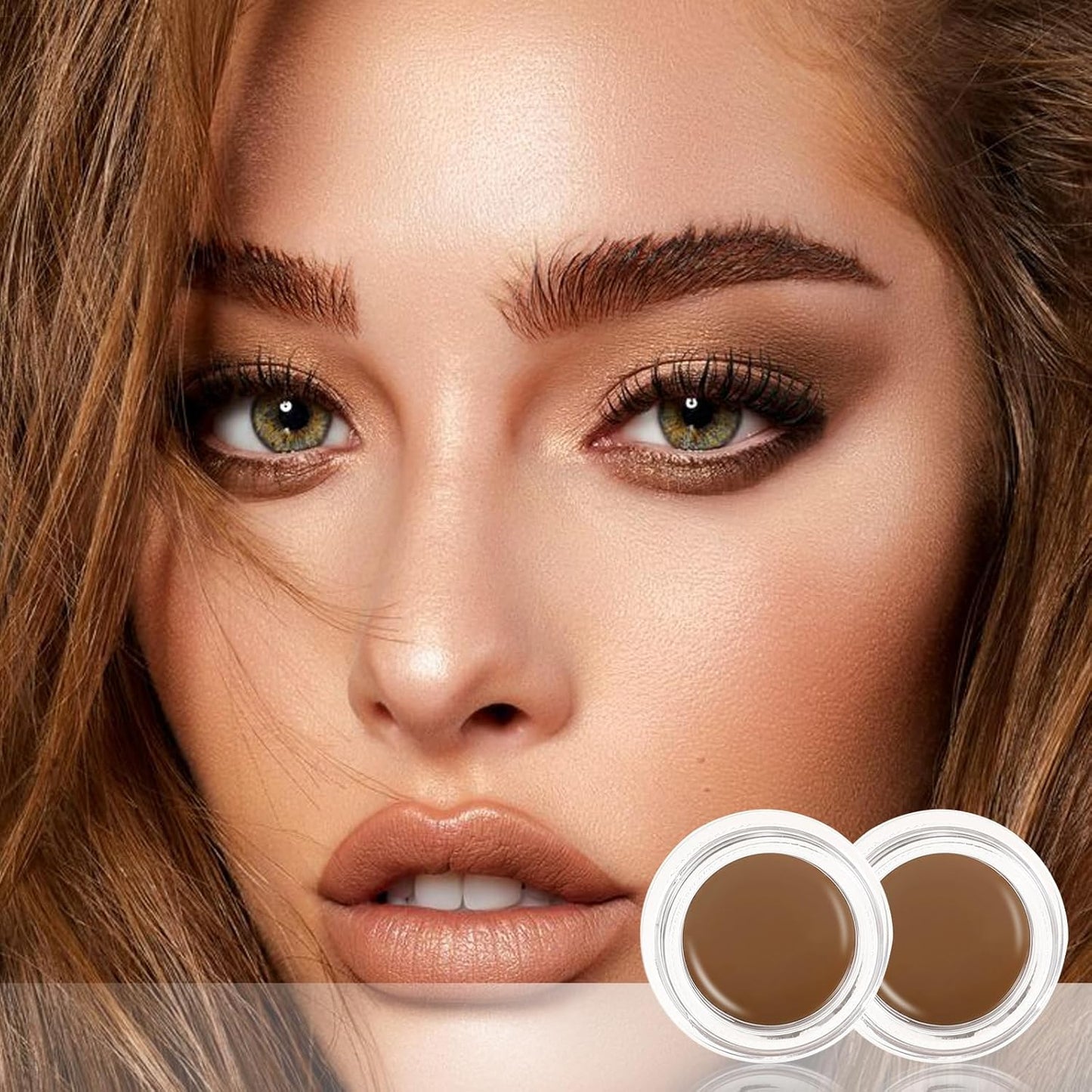 Boobeen 2 Pcs Eyebrow Pomade Cream, Waterproof Brow Pomade Gel High Pigmented Long-lasting for Natural Eyebrow Makeup, Suitable for Everyone