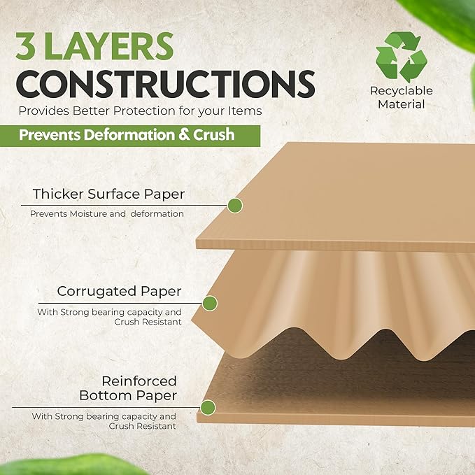 (100 Pack) Cardboard Shoe Boxes – Medium 12x9x4.125 Inch | Heavy Duty Shoe Boxes for Shipping – Corrugated Mailing Boxes with Self-Locking Lid – Excellent as Replacement Shoeboxes & Gift Packaging