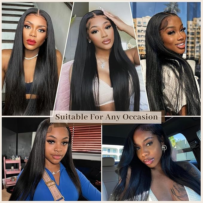 Straight Bundles Human Hair 24 26 28 Inch 12A Brazilian 3 Bundles Deals Human Hair 100% Unprocessed Virgin Remy Hair for Black Women Natural Black Color Hair Extensions