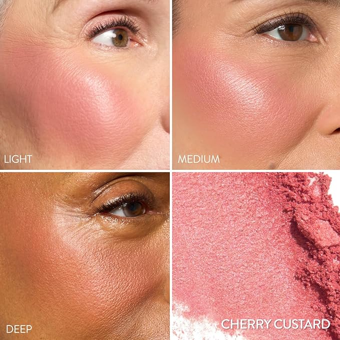 LAURA GELLER NEW YORK Baked Blush-n-Brighten Marbleized Blush for Cheeks - Cherry Custard - Natural Finish - Buildable Color