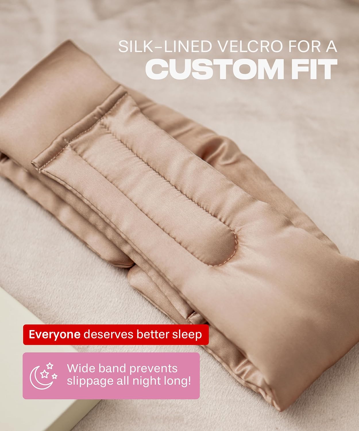 SUNDAYSILKS™ | Adjustable Silk Sleep Mask for Side Sleeper | Cloud-Like Comfort, Weighted for Deep Sleep | Soft Sleep Face Mask for Women & Men, Full Blackout, Cooling Silk Eye Mask for Sleeping