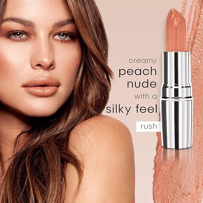 nude envie - Lipstick - Creamy & Long-Lasting Finish - Velvety Texture & Easy Application - Luxury Hydration - With Shea Butter, Vitamin E & Jojoba Oil - Vegan, Paraben-Free & Cruelty-Free - Rush