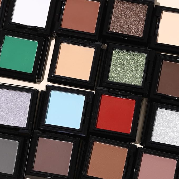 UCANBE Glass Single Eyeshadow Palette, Highly Pigmented Glitter Eye Shadow Powder, Professional Long-Lasting Waterproof Makeup Palette