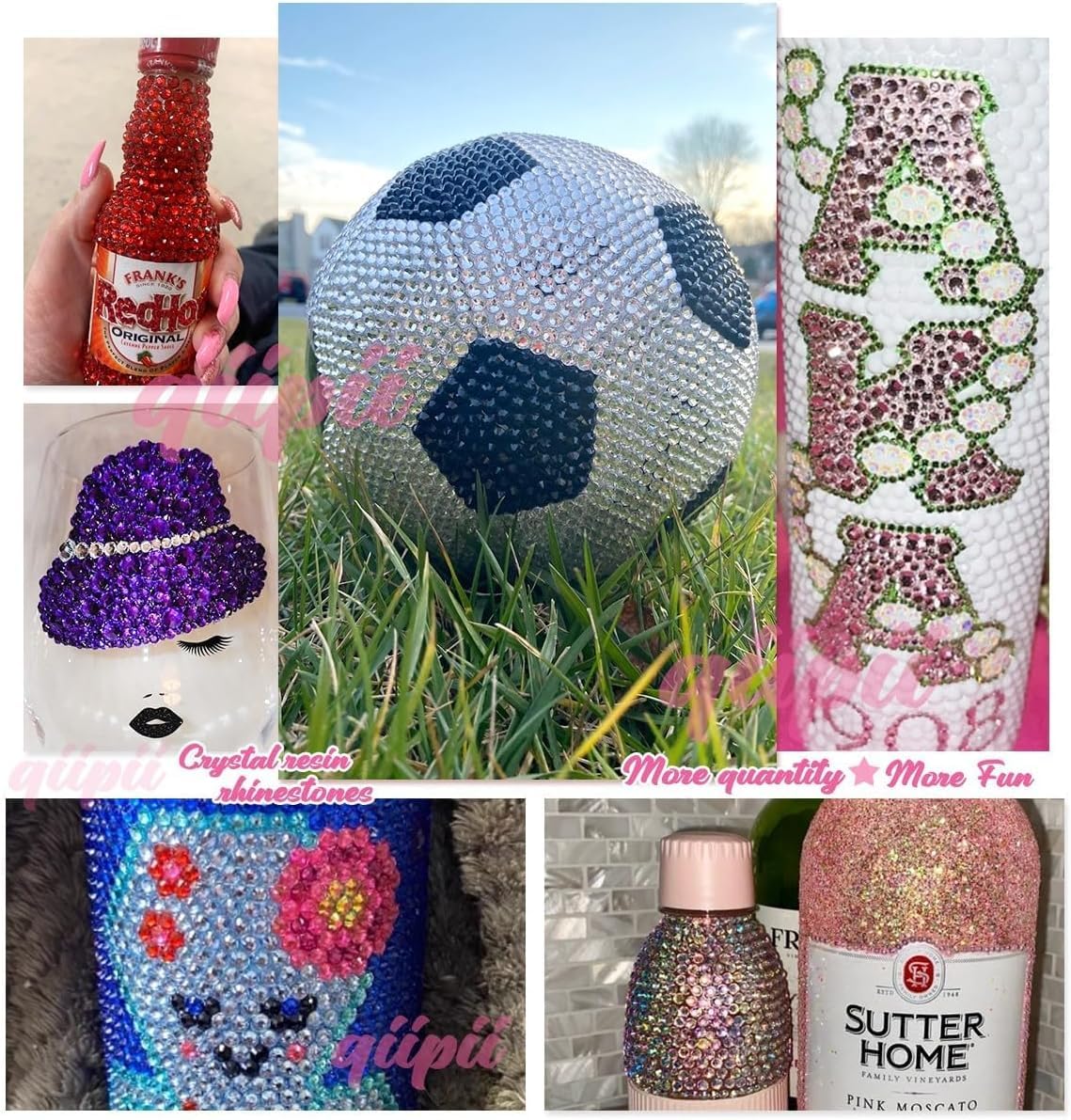 16000PCS Champagne Golden Crystal Resin Rhinestones for Crafting 3mm 4mm 5mm No-Hotfix Flatback Stones Diamonds Crystals Gems for Nails Face Eyes Makeup Body Tumblers Bottles DIY Crafts Clothes