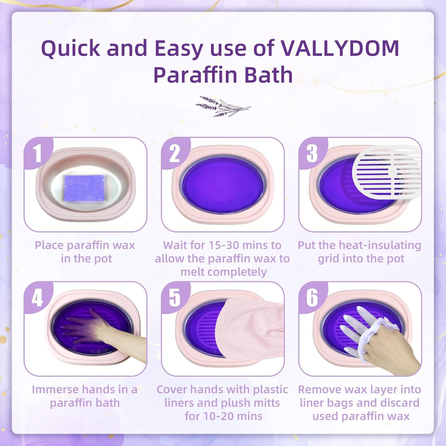 Paraffin Wax Refills, 10 Pack 200g Lavender Scented Paraffin Wax Blocks for Paraffin Bath, Paraffin Wax Machine Refills for Hand Feet Dry Skin,Rrelieves muscle fatigue, Hydration and nourish