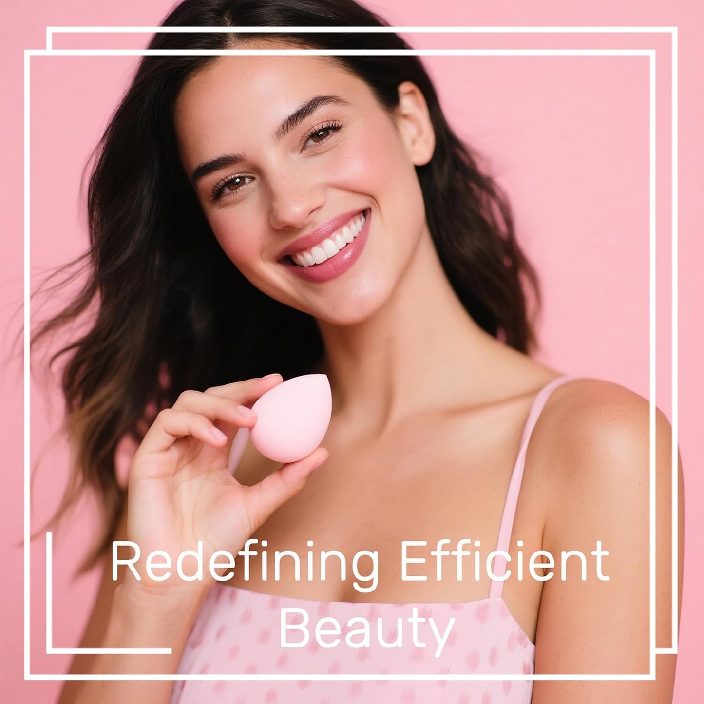 Makeup Sponge Set BS-MALL with Storage Case 7 Pcs for Liquid, Cream, and Powder,SAVE Foundation with 1 Mini Makeup Sponge For Travel Daily Use (A-Pink）