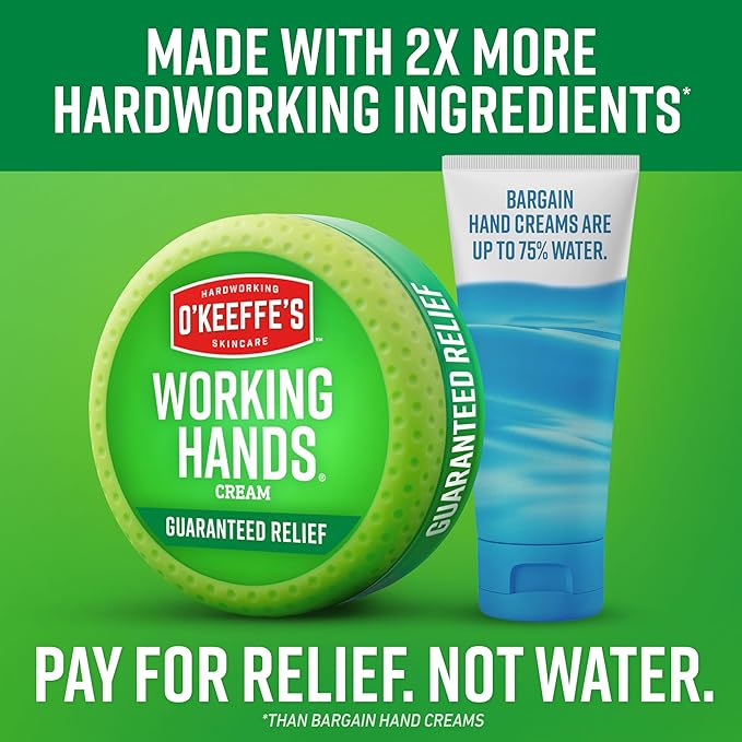 O'Keeffe's Working Hands Hand Cream for Extreme Dryness - 7 oz Tube (2 Pack) - Repairing Skincare for Cracked, Dry Hands