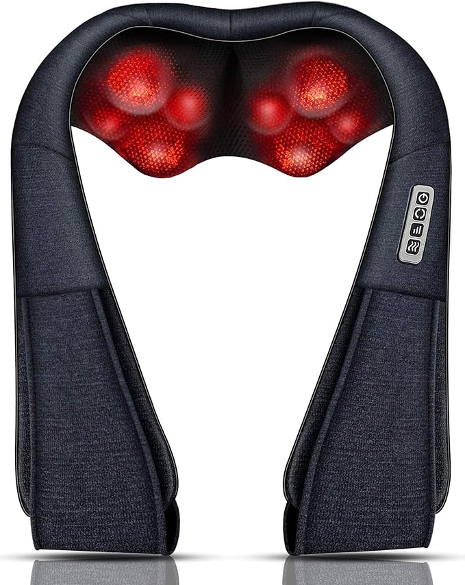 Mo Cuishle Shiatsu Back Shoulder and Neck Massager with Heat, Electric Deep Tissue 4D Kneading Massage, Best Gifts for Women Men Mom Dad, Fathers Day, Mothers Day, Christmas Gifts